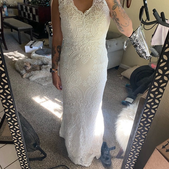 NWT Boho Lace Wedding Dress - Picture 4 of 12